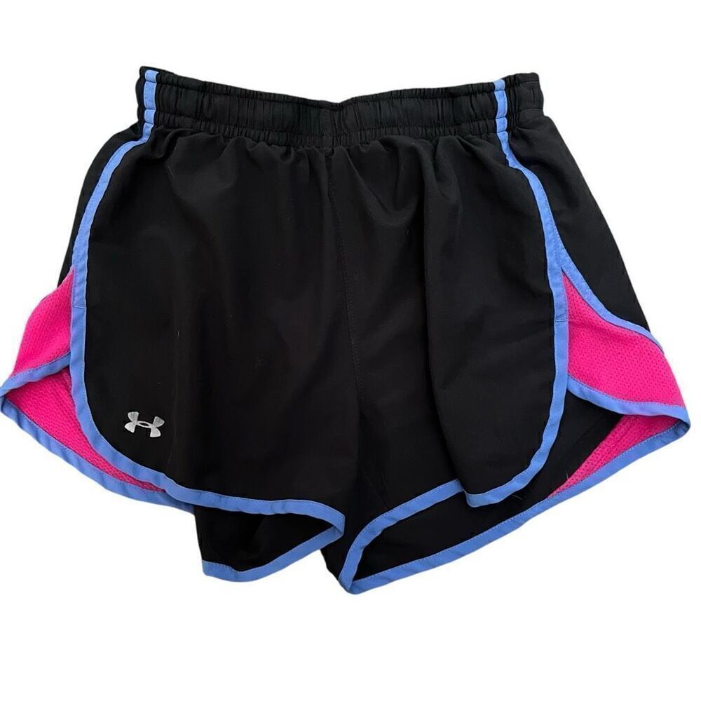 UNDER ARMOUR Black, Purple, & Pink Semi Fitted Athletic Shorts Size XS